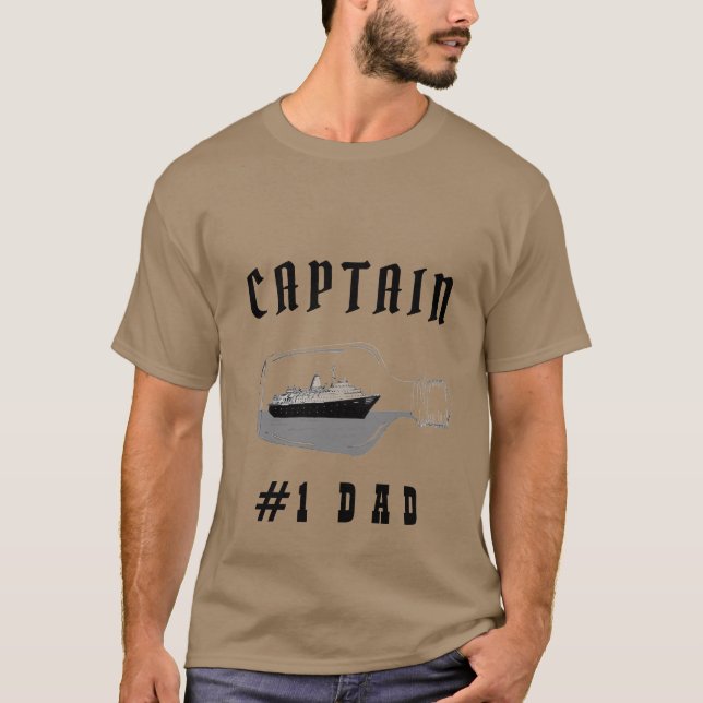 Vater Black Modern Daddy Vater Captain Khaki T-Shirt (Vorderseite)
