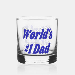 Vater blauer Halbtext Whiskyglas