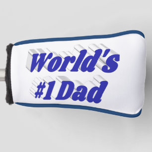 Vater blauer Text Golf Headcover