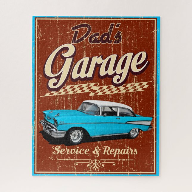 Vater Blue Chevy Garage Puzzle (Vertikal)