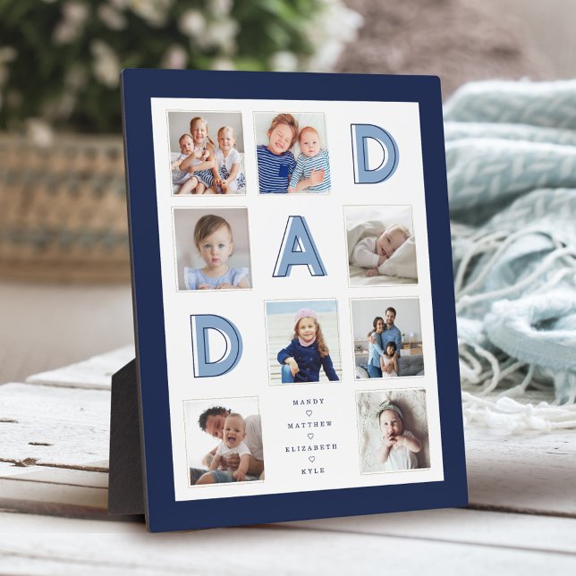 VATER Blue Letters Family Foto Collage Navy Frame Fotoplatte (Von Creator hochgeladen)