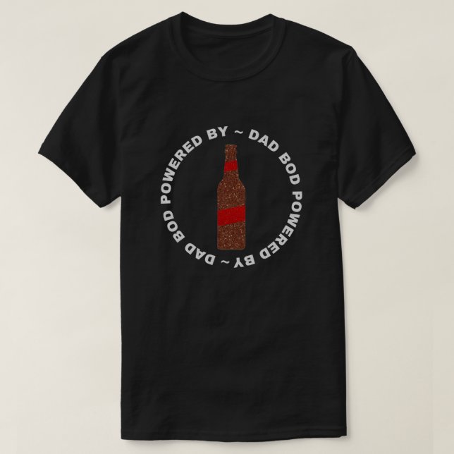 Vater-Bod mit Bier-Glitzer-T - Shirt (Design vorne)