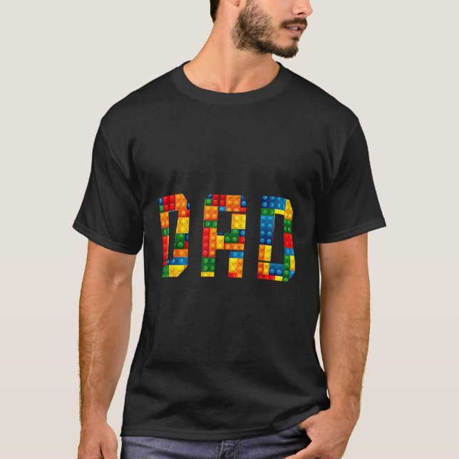 Vater Brick Builder Funny Blocks Master Builder Me T-Shirt (Vorderseite)