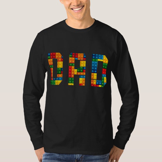 Vater Brick Builder Funny Blocks Master Builder T-Shirt (Vorderseite)
