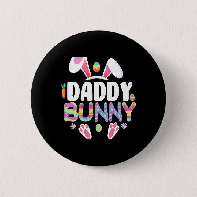 Vater Bunny Family Matching Osterohren Sonnige Vat Button (Vorderseite)