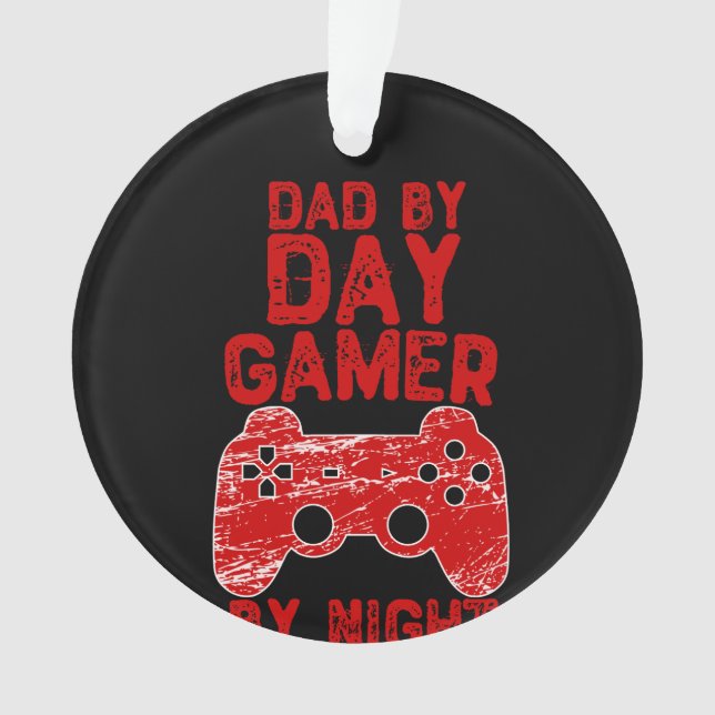 Vater by Day Gamer by Night - Videospiele Ornament (Vorderseite)