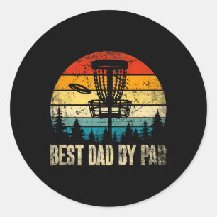 Vater by Par Vintage Disc Golf Funny Vater Vathday Runder Aufkleber