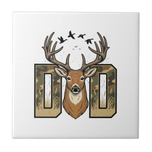 Vater-Camouflage-Hirsch-Vektordesign für Herren T- Fliese