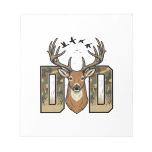 Vater-Camouflage-Hirsch-Vektordesign T-Shirt für d Notizblock