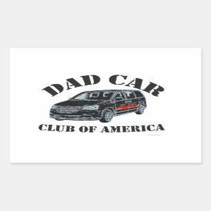 Vater Car Club Funny Parody Slogan Rechteckiger Aufkleber