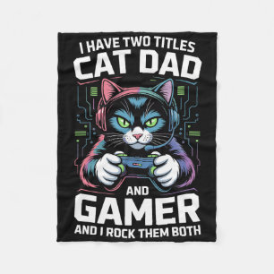 Vater Cat Gamer Lustiger Gaming-Vater Ich habe zwe Fleecedecke
