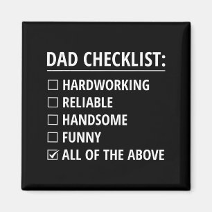 Vater-Checkliste Lustiger Vatertag Ehemann Vater-W Magnet