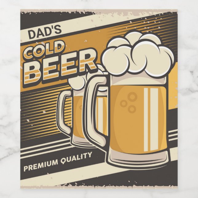 VATER Classic Cold Beer Weinetikett (Einzelnes Label)