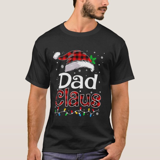 Vater Claus Weihnachts-Lichter Pajama Familie Matc T-Shirt (Vorderseite)