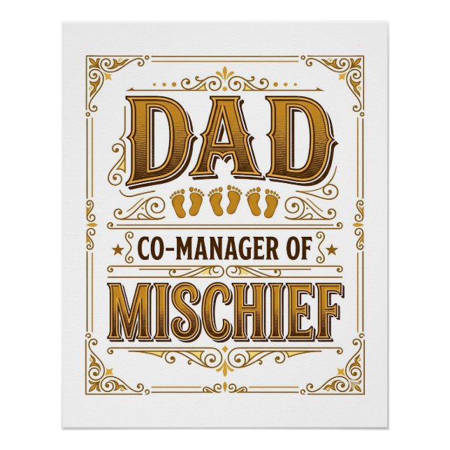 Vater Co-Manager von Unfug Lustiger Vater Design_1 Poster (Vorderseite)