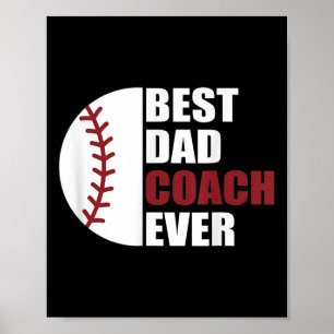 Vater Coach Ever Baseball Fathers Day Baseball Vat Poster