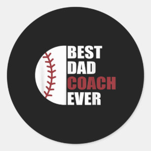 Vater Coach Ever Baseball Fathers Day Baseball Vat Runder Aufkleber