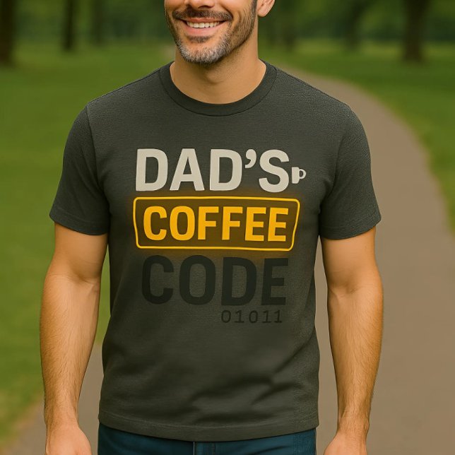 Vater Coffee Code Technisch Inspiriert Neon Glow T T-Shirt (Von Creator hochgeladen)