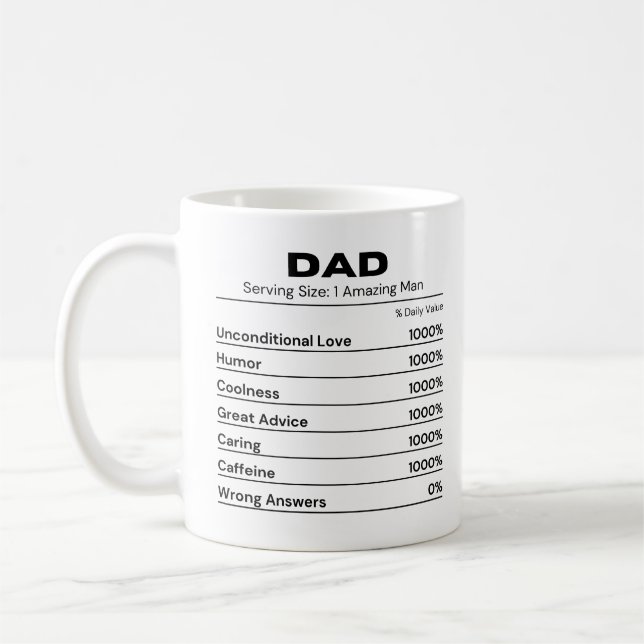 Vater Cool Bester Vater Koffein Lover Kaffeetasse (Links)