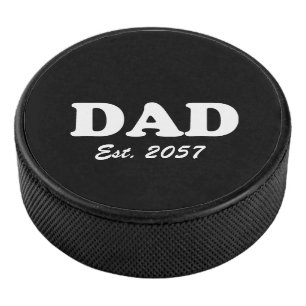 Vater custom est date moderne typografie schwarz eishockey puck