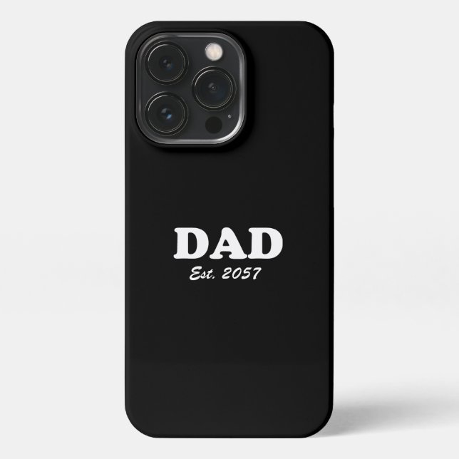 Vater Custom Est Datum moderne Typografie schwarz iPhone Hülle (Rückseite)