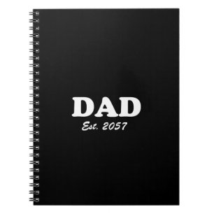 Vater Custom Est Datum moderne Typografie schwarz Notizblock