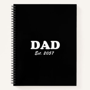 Vater Custom Est Datum moderne Typografie schwarz Notizbuch