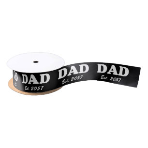 Vater Custom Est Datum Moderne Typografie Schwarz- Satinband