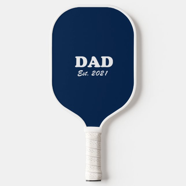 Vater Custom Established Datumsplatz Blau Moderne Pickleball Schläger (Vorderseite)