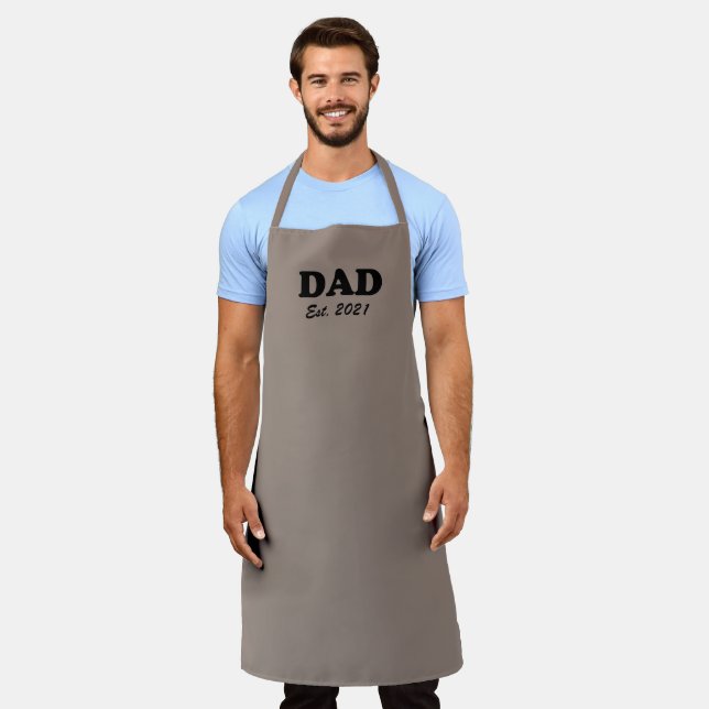 Vater Custom Establishment date greige beige grill Schürze (Getragen)