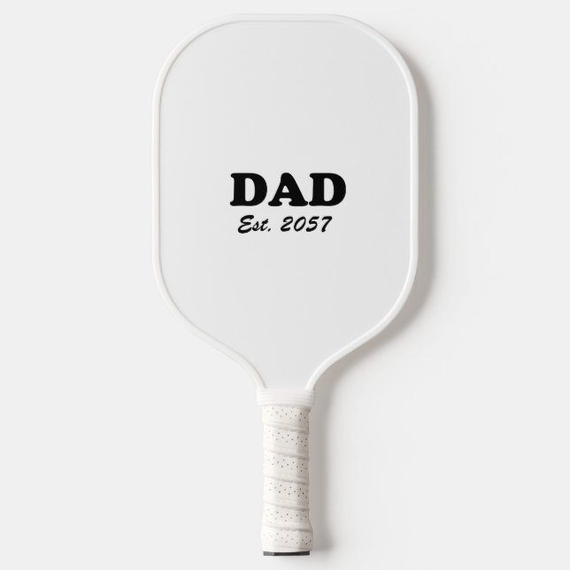 Vater Custom Establishment date white black modern Pickleball Schläger (Vorderseite)