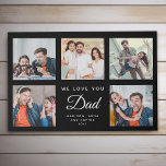 VATER Custom Family Foto Collage Vatertag Schwarz Künstlicher Leinwanddruck<br><div class="desc">Diese süße WE LIEBE YOU VATER Foto Collage Imitate Leinwand Druck wird sicherlich den Tag des phantastischen Papa in Ihrem Leben erhellen. Passen Sie Ihre Lieblings-5-Fotos an und schreiben Sie mit Jahr und Namen. Das moderne Schrift-Typografie-Design ist ein perfektes,  elegantes Geschenk für den Vatertag oder eine niedliche Geburtstag-Überraschung.</div>