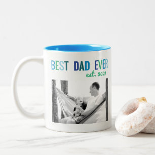 Vater Custom Foto Best Vater Ever mit dem Jahr Vat Zweifarbige Tasse