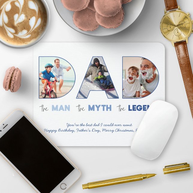 VATER Cutout Foto Collage Man Myth Legend Blue Mousepad (Von Creator hochgeladen)