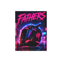 Vater Cyberpunk-Fahrerhelm Leinwand