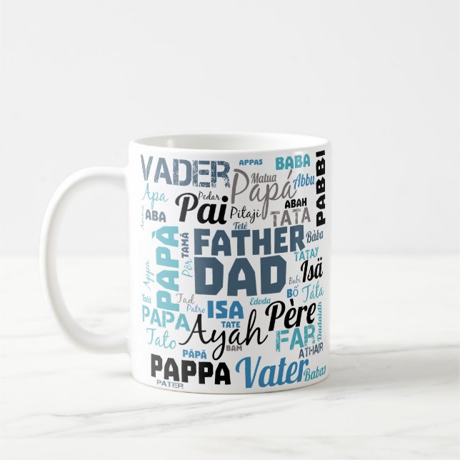 Vater Dad Typografie Wortwolke  Kaffeetasse (Links)