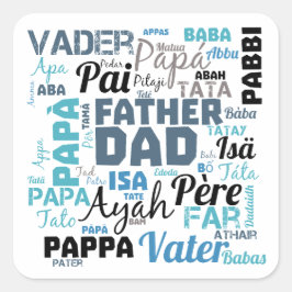 Vater Dad Typografie Wortwolke Quadratischer Aufkleber
