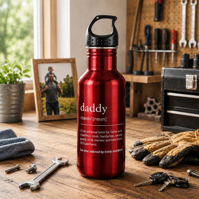 Vater Daddy Definition individuelle Name modern sc Edelstahlflasche (Von Creator hochgeladen)