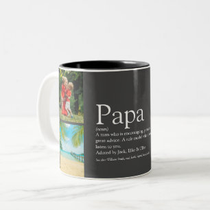 Vater Daddy Pater Definition 4 FotoCollage grau Zweifarbige Tasse