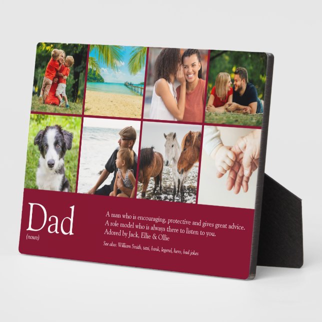 Vater Daddy Pater Definition 8 Foto Spaß Burgund Fotoplatte (Seite)