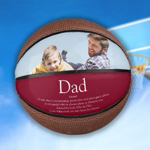 Vater Daddy Pater Definition Foto Spaß Burgund Mini Basketball