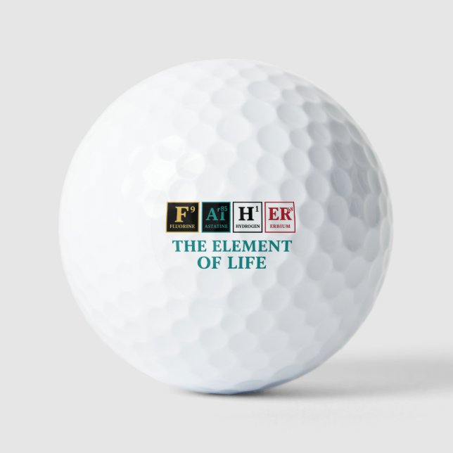 VATER - Das Element des Lebens | Periodische Tabel Golfball (Vorderseite)