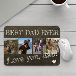 Väter Day Foto Collage Bester Papa je Brauch Mousepad<br><div class="desc">BEST VATER EVER Fettweiße Typografie auf rustikal dunkelgrüne Tafel Happy Vatertag personalisierte Maus-Pad mit Ihren 4 Fotos,  Ihren Text,  und Ihre Unterschrift.</div>