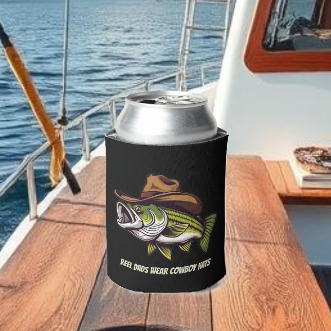 Väter Day Funny Fish mit einem Cowboy-Hut Dosenkühler (Fathers Day Funny Fish Wearing a Cowboy Hat Can Cooler )