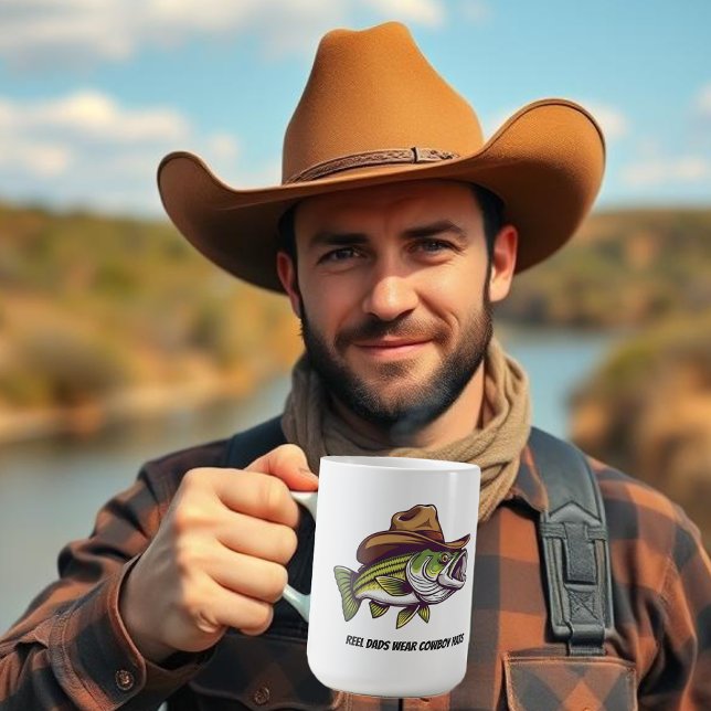 Väter Day Funny Fish mit einem Cowboy-Hut Kaffeetasse (Fathers Day Funny Fish Wearing a Cowboy Hat Coffee Mug )