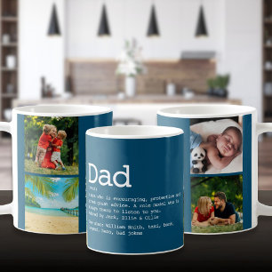 Vater Definition 4 Foto-Collage Vatertag Blau Kaffeetasse