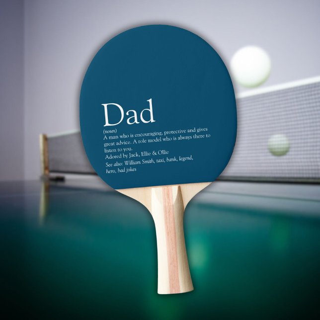 Vater Definition Blue Modern Vathday Tischtennis Schläger (Dad Definition Blue Modern Fathers Day Ping Pong Paddle)