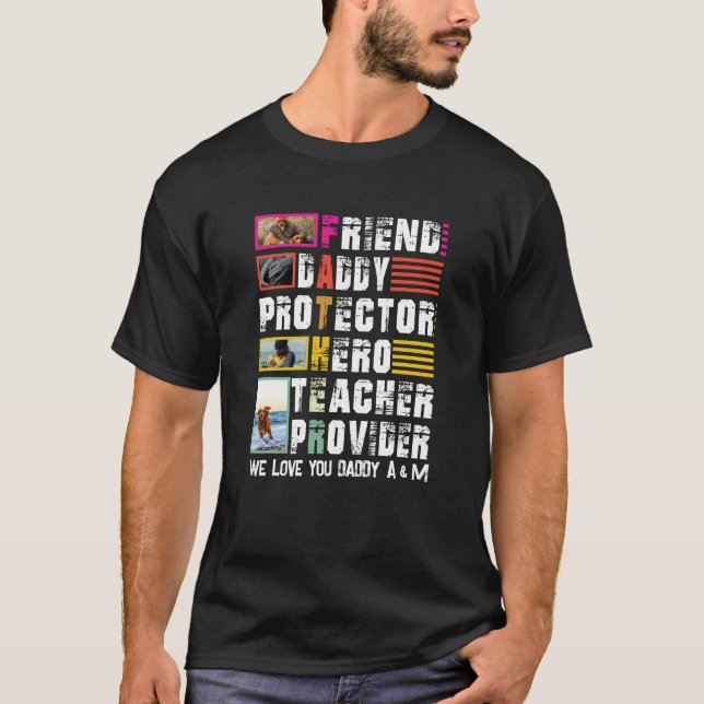 Vater Definition des modernen Fotos Collage T-Shirt (Vorderseite)