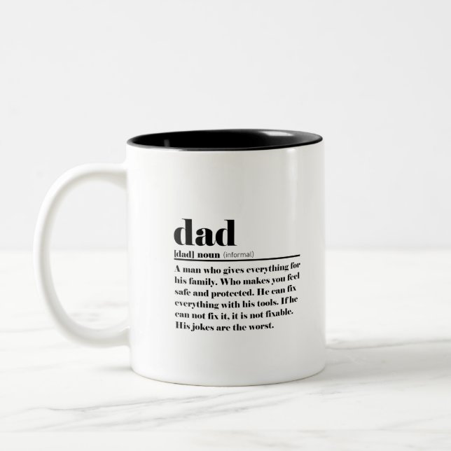 Vater - Definition eines Vaters Zweifarbige Tasse (Links)