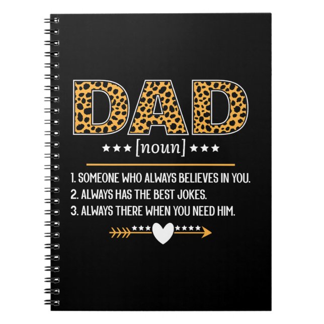 Vater Definition Leopard Druck Vatertagsgeschenk Notizblock (Vorderseite)